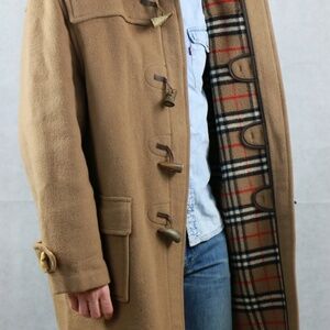 Men's Vintage Burberry Duffle Coat Size 48 Chest In Used Condition